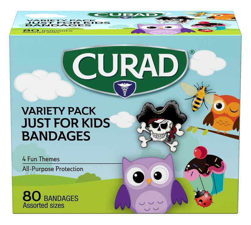 Curad Just for Kids Bandages 4 Fun Themes Colorful AllPurpose Protection Plastic Bandages 4Sided Seal Variety of Sizes 80 Count - Image 2