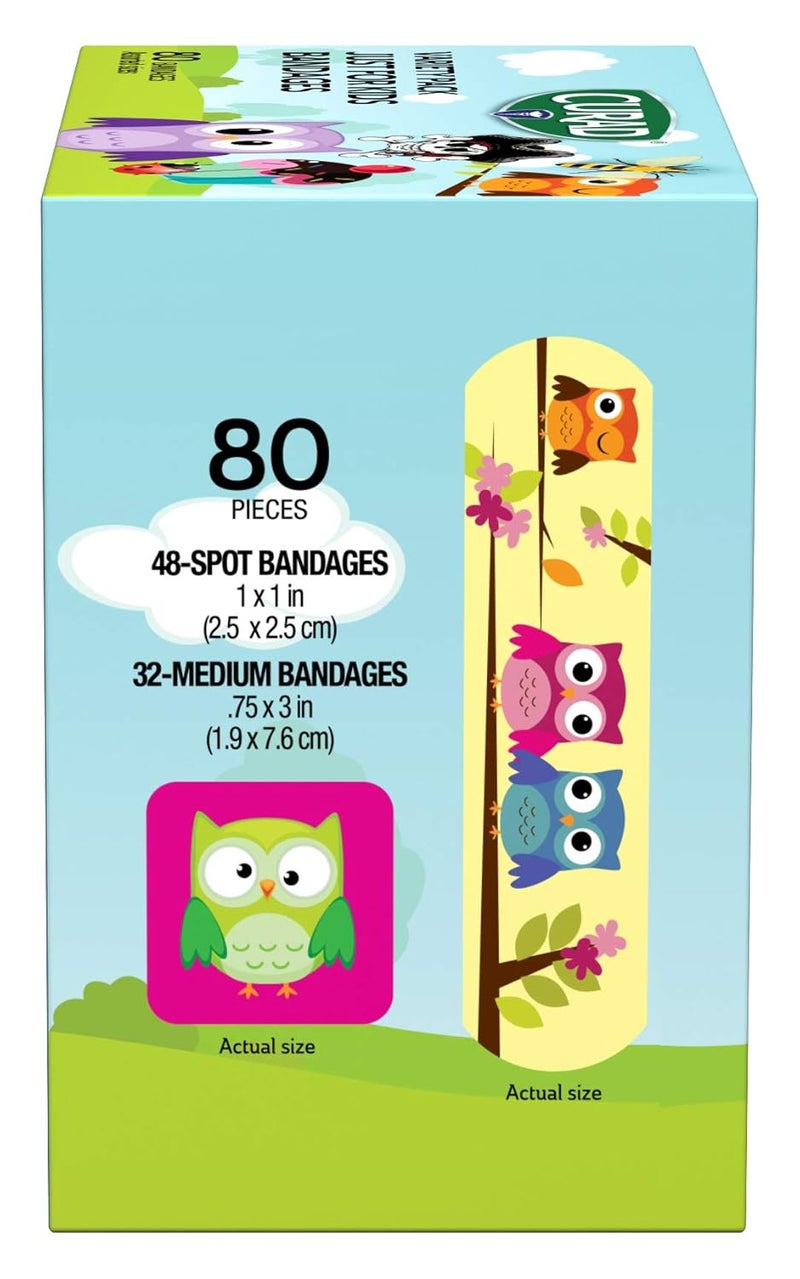 Curad Just for Kids Bandages 4 Fun Themes Colorful AllPurpose Protection Plastic Bandages 4Sided Seal Variety of Sizes 80 Count - Image 4