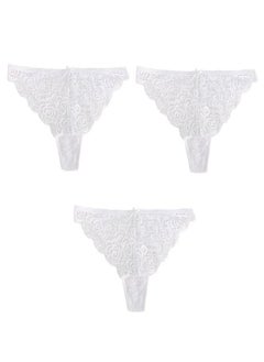 3Pcs/Set Julexy Big Thongs Lace  Women Panties Solid Plus Size Hollow Out Underwear G-string 1XL-4XL Lingerie for Women