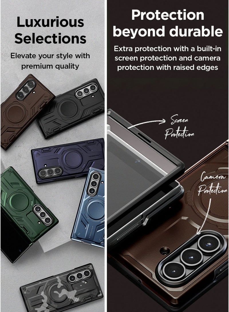 VRS Design Terra Guard Modern Active 360 Samsung Galaxy Z Fold 7 [MagSafe] Case Cover (2025) with [Built in Screen Protector] & Hinge Protection - Camo Black  - Image 5