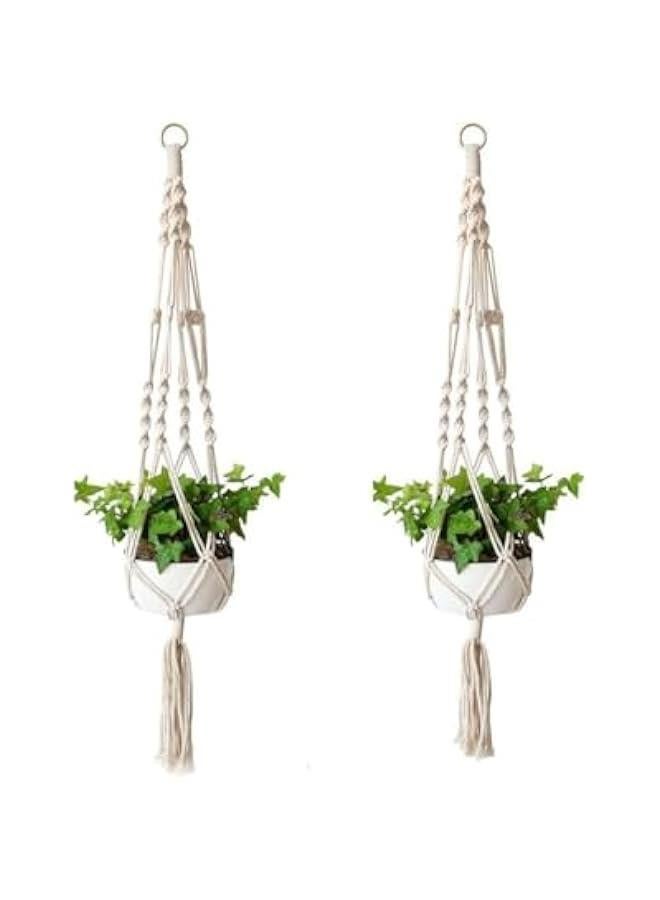 HOOKOR Plant Hanger, 2 Packs Plant Hangers, Home Decor Hanging Planter for Indoor Plants Decorative Macrame Pot Hanger for Home Decor(POTS NOT Included) - Image 1