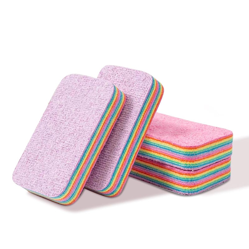 FORITRUE 4 Pack Fiber Stain Remover Damp Clean Duster Sponge PVA Microfiber Cleaning Cloths Extraordinary Liquid Absorption Ability Sponge Block12 Layers Reusable Tearable Rags for KitchenMirrors - Image 1