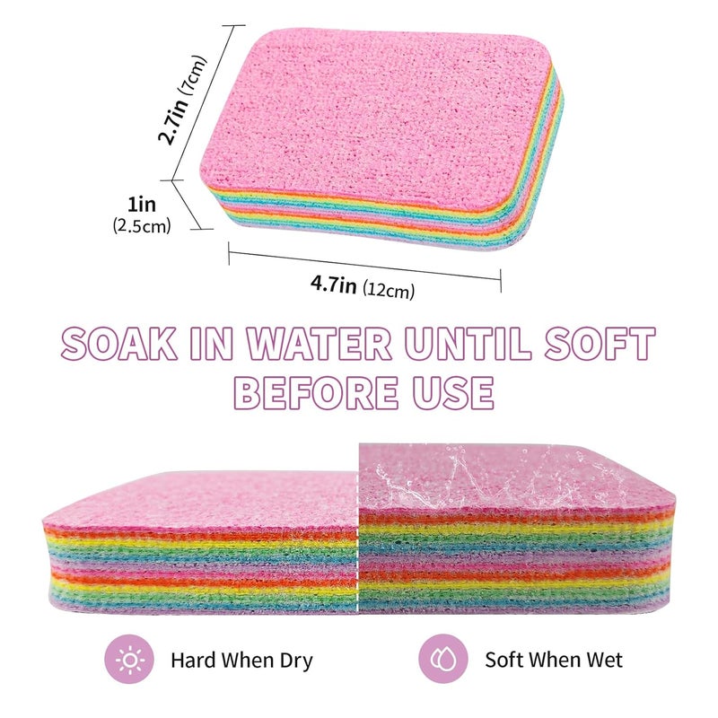 FORITRUE 4 Pack Fiber Stain Remover Damp Clean Duster Sponge PVA Microfiber Cleaning Cloths Extraordinary Liquid Absorption Ability Sponge Block12 Layers Reusable Tearable Rags for KitchenMirrors - Image 5