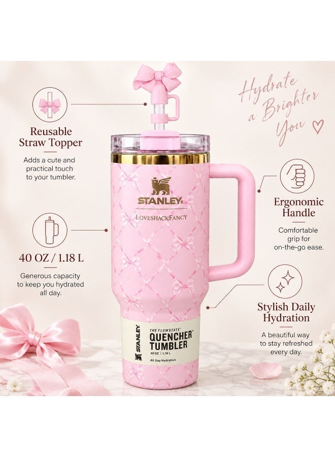 كوب «Quencher H2.0 Flowstate» سعة 40 أونصة، مصنوع من الفولاذ المقاوم للصدأ مع عزل فراغي، مزود بغطاء وقشة، مناسب للماء والشاي المثلج أو القهوة والسموذي وغيرها - Image 3