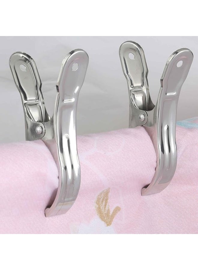 Towel Clips 12 Pack Metal Clothes Pins, Stainless Steel Clothespin Clips for Drying Socks, Hanging Clips, Heavy Duty Clothes Pin, Metal Clips for Craft - Image 2