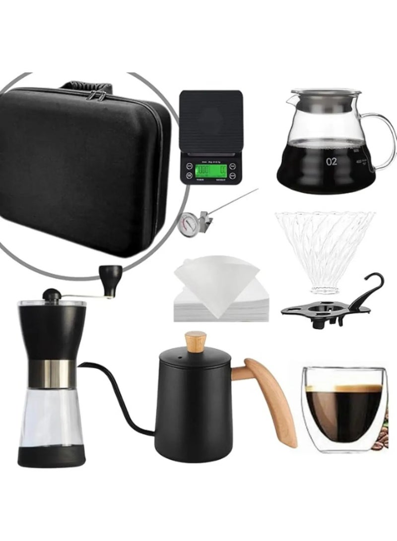 مجموعة Doppio V60 من الملحقات المميزة مع غلاية وخادم مقياس المنقط