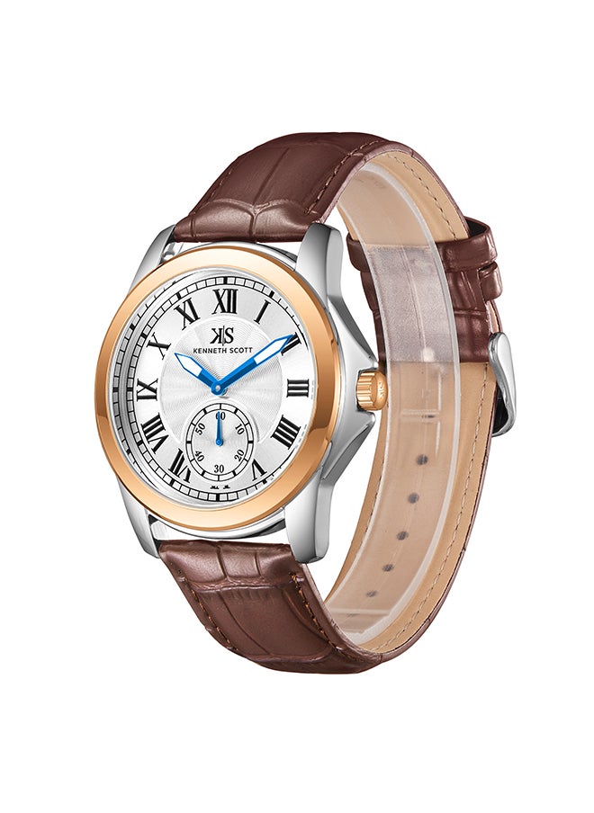KENNETH SCOTT Kenneth Scott Men's White  Dial Analog Watch - K24018-KLDW  - Image 3