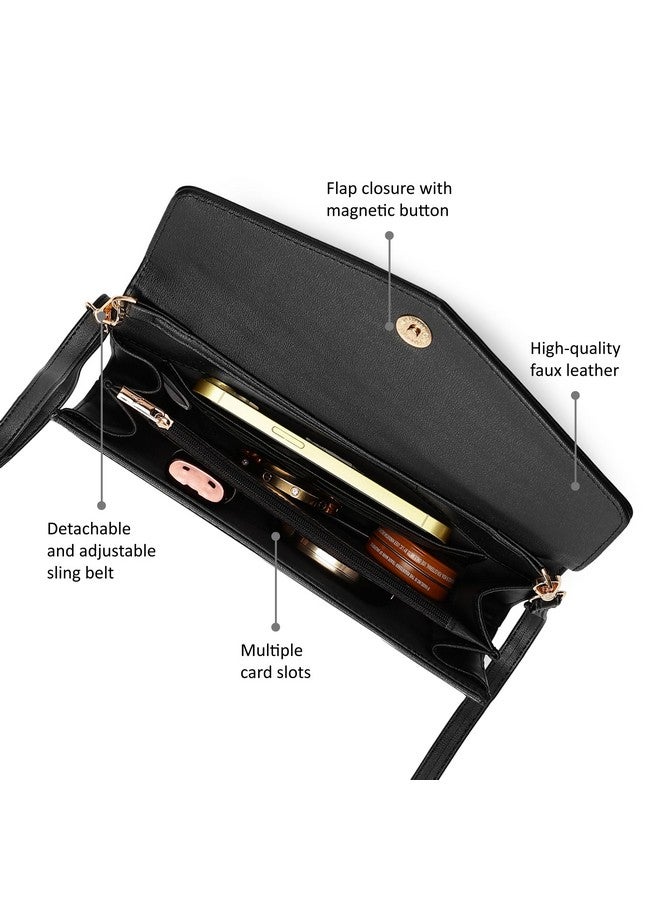 Fastrack Solid Sling Bag For Women, Girls and Ladies | with Adjustable Sling Straps | Made of Premium PU Material | Ladies Purse Handbag | Slings For Casual Carry, Black - Image 3