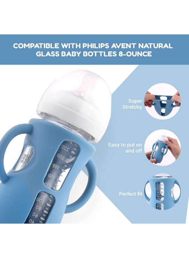 Hranio Silicone Bottle Covers Silicone Sleeve for Avent Natural Glass Baby Bottles Fits Philips Avent Glass Bottle Sleeve Phillips Avent Glass Bottles 8oz (3 Pcs) - Image 2