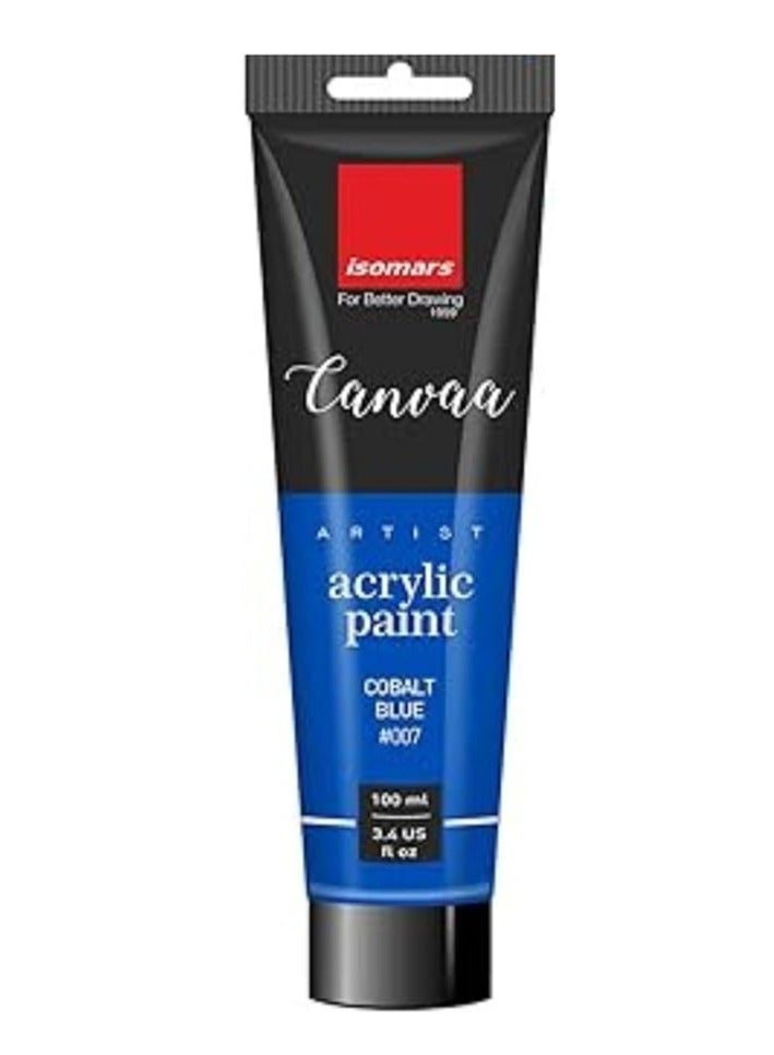 Isomers Canvaa Acrylic Paint 100ml Vibrant Pigmented & Fadeproof Colors - ARTIST SERIES - For Canvas Painting, Scrap Book, Paper Board, Wood & Terracotta Cobalt Blue - Image 1