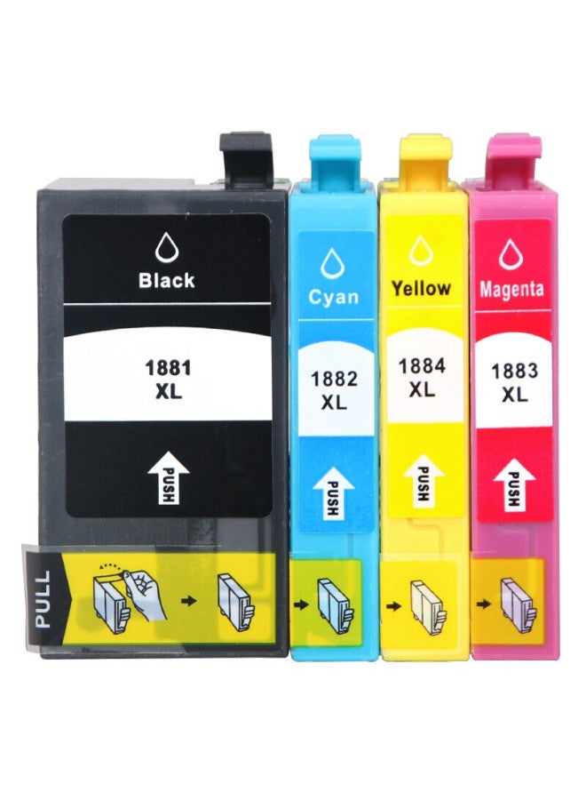 Huiwei T1881 خرطوشة حبر متوافقة مع طابعات Epson Wf-3641 7111 7621 7218 7728 خرطوشة حبر T1881-t1884 مجموعة أربعة ألوان - Image 1