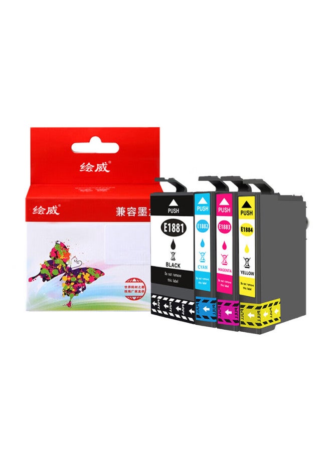 Huiwei T1881 خرطوشة حبر متوافقة مع طابعات Epson Wf-3641 7111 7621 7218 7728 خرطوشة حبر T1881-t1884 مجموعة أربعة ألوان - Image 5