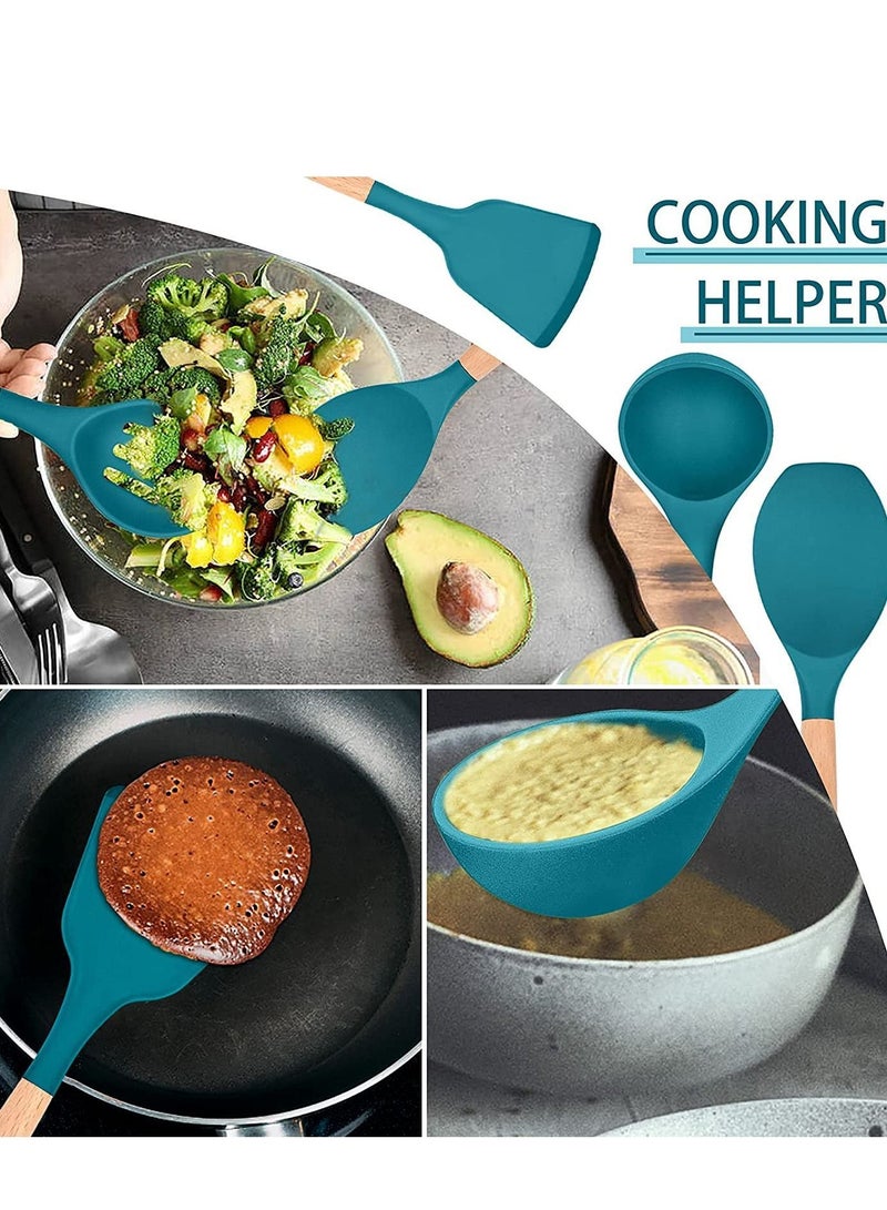 واي آند دي 12-Piece Silicone Kitchen Utensil Set Cooking Tools For Nonstick Heat Cookware  - Image 4