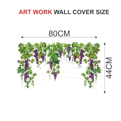 Sticker Yard PVC Vinyl Grapes Hanging Plant Self-Adhesive Wall Sticker for Home Decor/Decoration - Living Room, Bedroom, Kids Room (Multicolor,Size 80X44CM) - Image 4