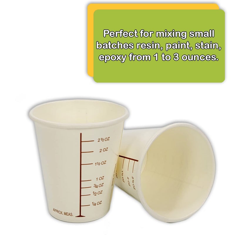 NSI 50 3oz Coated Paper Graduated Measuring Cups for Mixing Paint, Stain, Epoxy, Resin; Disposable, Recyleable, from Renewable Resource Bamboo, Wax Coated by NetSellsIt - Image 4