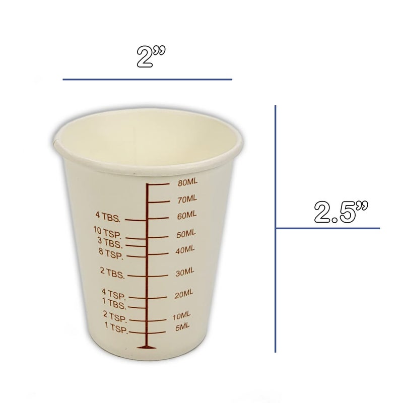 NSI 50 3oz Coated Paper Graduated Measuring Cups for Mixing Paint, Stain, Epoxy, Resin; Disposable, Recyleable, from Renewable Resource Bamboo, Wax Coated by NetSellsIt - Image 2