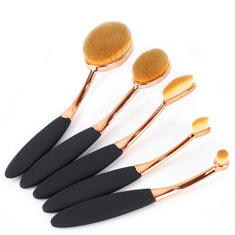 Yoseng Oval Foundation Brush 5 Pcs Toothbrush makeup brushes Fast Flawless Application Liquid Cream Powder Foundation - Image 4