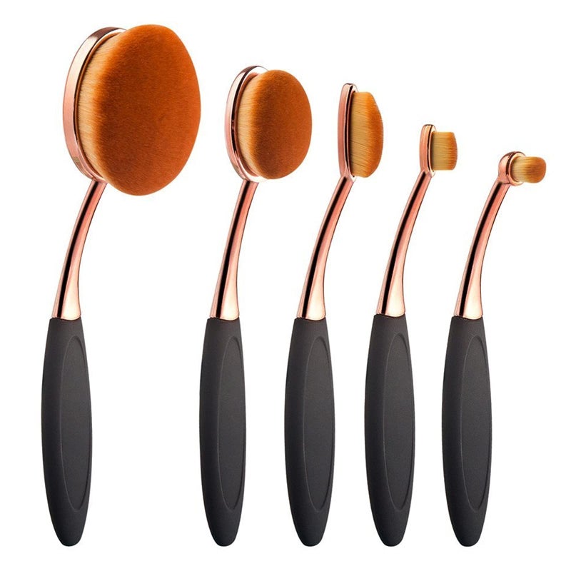Yoseng Oval Foundation Brush 5 Pcs Toothbrush makeup brushes Fast Flawless Application Liquid Cream Powder Foundation - Image 1