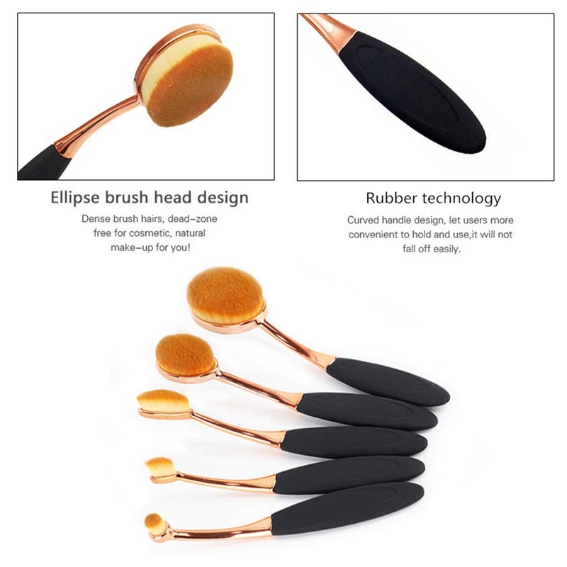 Yoseng Oval Foundation Brush 5 Pcs Toothbrush makeup brushes Fast Flawless Application Liquid Cream Powder Foundation - Image 5