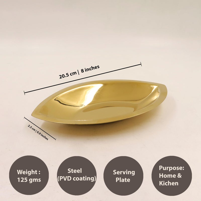Spillbox Stainless Steel Side Dish Bowl|Quarter Plates| Snack Bowl| Dessert Bowl| Side Dish Cup|Mirror Finish| BPA Free- Eye Shape Gold Sidedish Bowl (Pack of 3) - Image 5