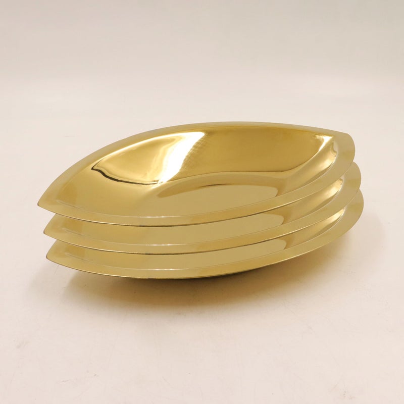 Spillbox Stainless Steel Side Dish Bowl|Quarter Plates| Snack Bowl| Dessert Bowl| Side Dish Cup|Mirror Finish| BPA Free- Eye Shape Gold Sidedish Bowl (Pack of 3) - Image 1