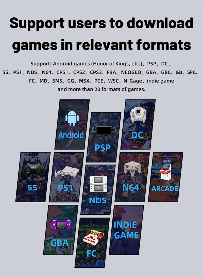 RG353V Retro Handheld Game Linux System, RG3566 3.5 inch IPS Screen, with 64G TF Card Pre-Installed 4452 Games, Supports 5G WiFi 4.2 Bluetooth Online Fighting, Streaming and HDMI (Black) - Image 5