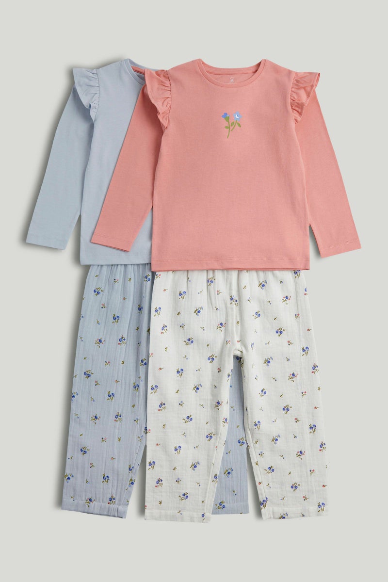 mothercare 2 Pack Floral Pyjamas - Image 1