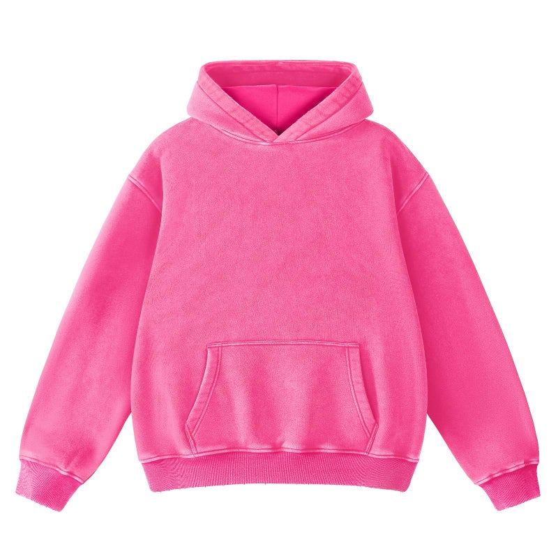 Dnzzs Womens Oversized Hoodie Acid Wash Hoodie Vintage Sweatshirt Heavyweight Fleece Cotton Streetwear Trendy Sweatshirts Rose Pink - Image 1