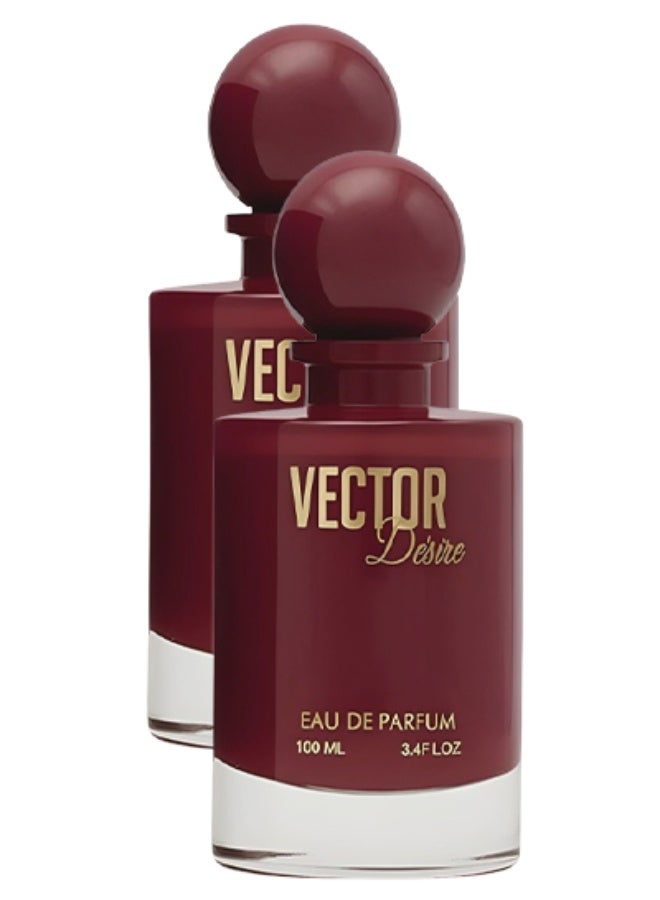 Vector 2 Pieces Vector Desire Perfume Red 100ml EDP - Image 1
