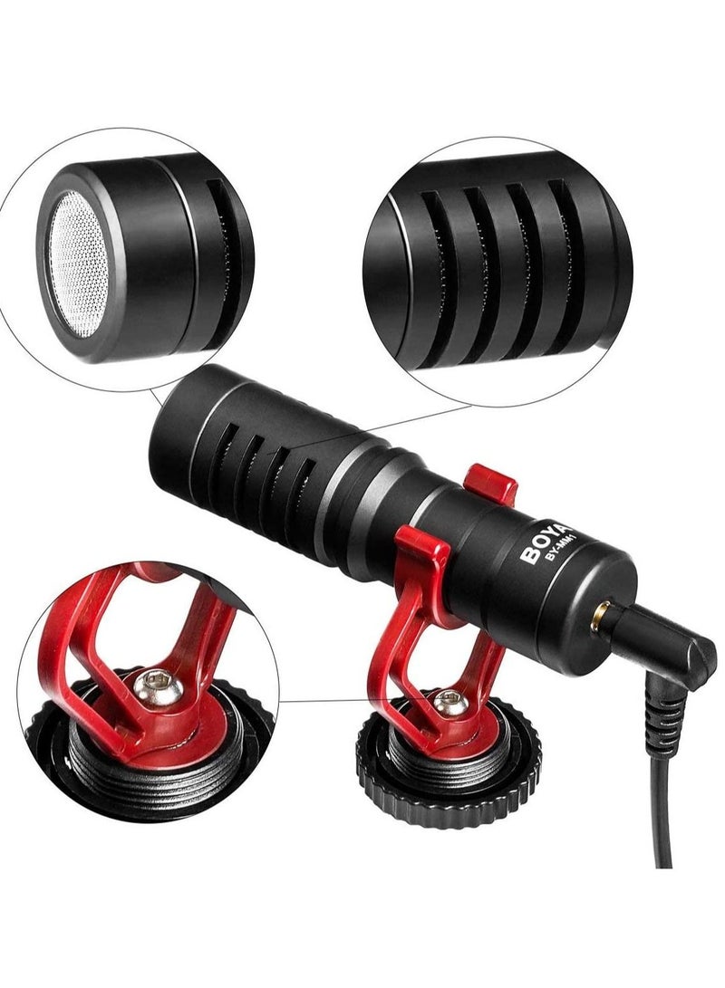 Shotgun Video Microphone, Universal Compact On-Camera Mini Recording Mic, Directional Condenser for DSLR, Camcorder, iPhone, Android Smartphones, Mac, Tablet - Image 1