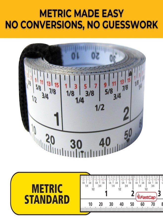 FastCap Peel & Stick Standard/Metric Measuring Tape - Perfect for Professionals and Home Improvement - Ideal for Layout & Cutting Stations - 16' Length, 7/8" Width - 01063 - Image 3