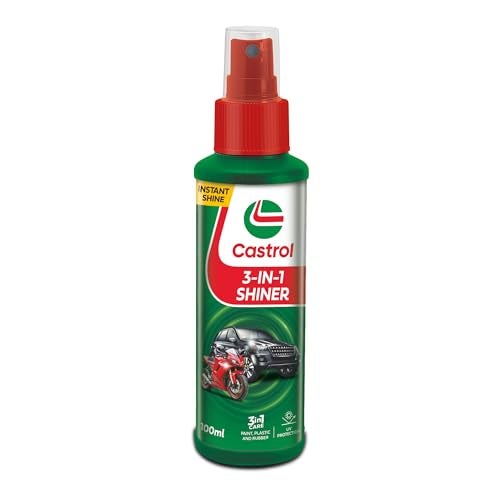 Castrol 3-IN-1 SHINER for Bikes and Cars (100ML) | Provides long-lasting gloss finish | Protects surfaces from UV rays | Excellent shine | Streak-free finish - Image 1
