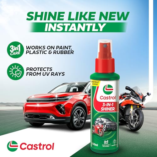 Castrol 3-IN-1 SHINER for Bikes and Cars (100ML) | Provides long-lasting gloss finish | Protects surfaces from UV rays | Excellent shine | Streak-free finish - Image 5