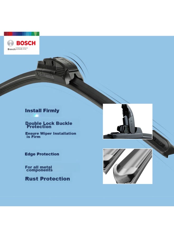 بوش Bosch شفرة مساحات الزجاج الأمامي، على شكل حرف U، 24/18، لسيارات Buick Envision، Buick Regal، Toyota Crown، Nissan Sylphy، شفرة المساح الأمامية مقاس 18 بوصة لسيارات Chuanqi GS5، Compass - Image 5