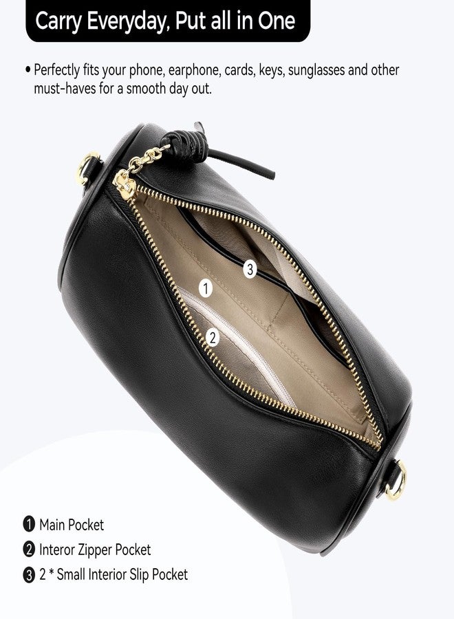 Peacocktion Crossbody Barrel Bag for Women Trendy Designer Vegan Leather Purses with Adjustable Strap - Image 3