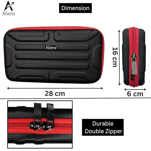 Aliens Large Travel Gadget Organiser Case Bag, Hardshell ABS Material, Shockproof, Water-Resistant Travel Storage Pouch for HDD/SSD, Gadget Organiser,Cable,Charger,Smartphone,airpods,Power Bank-Black - Image 5