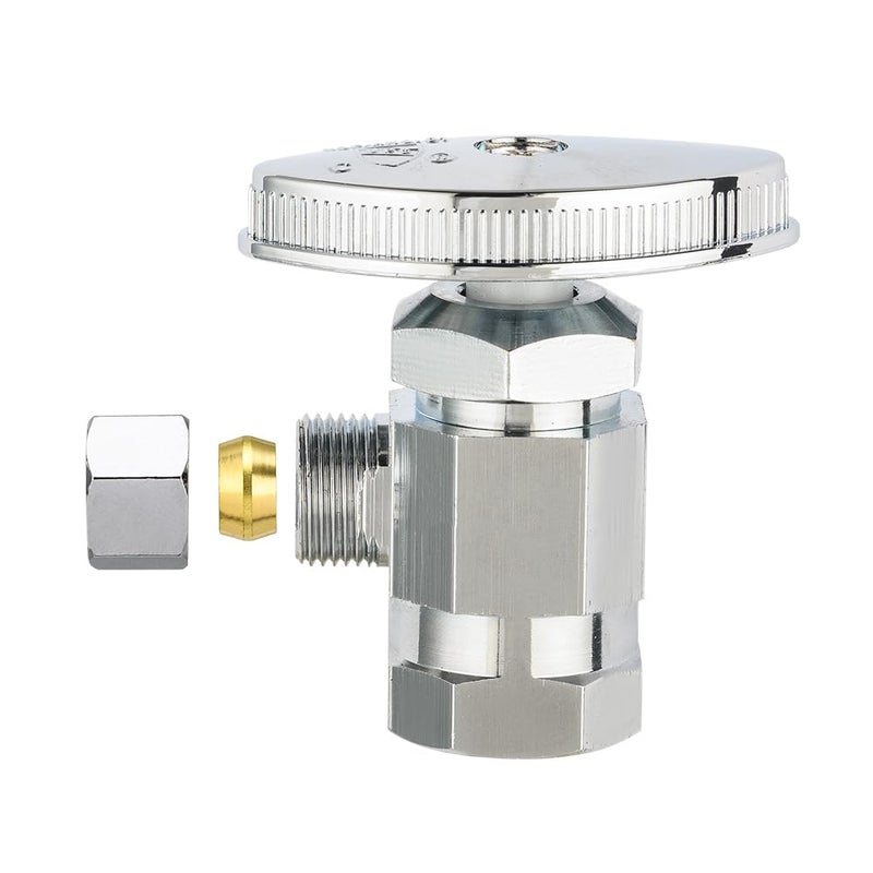 EFIELD (Pack of 5) EFIELD Multi-Turn Angle Stop Valve 1/2" Fip Iron Pipe x 3/8" OD, LF Brass Chrome Plate, NSF/ANSI 61,(VALVE365) - Image 2