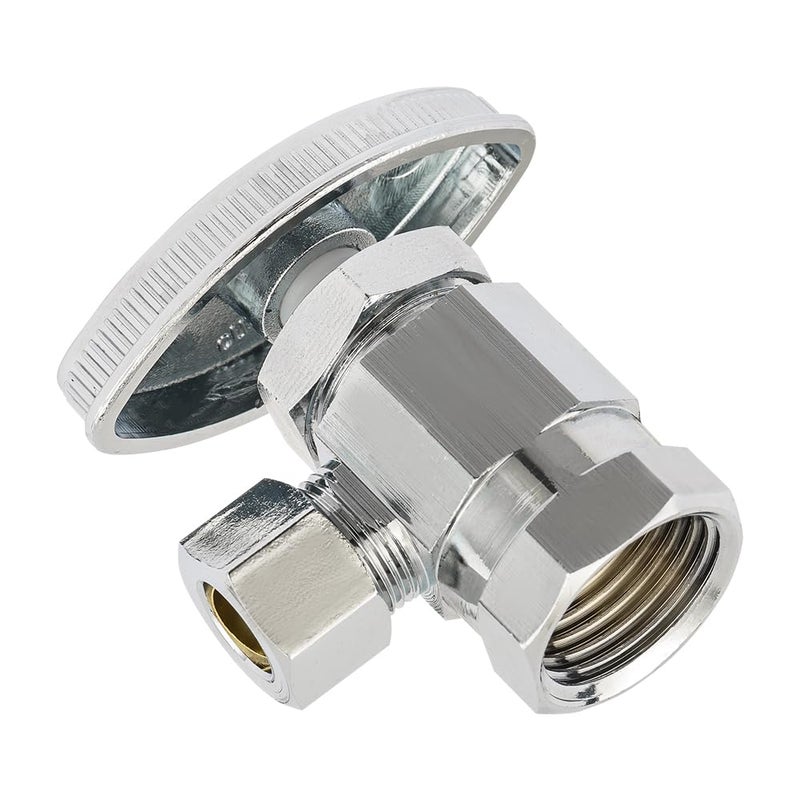 EFIELD (Pack of 5) EFIELD Multi-Turn Angle Stop Valve 1/2" Fip Iron Pipe x 3/8" OD, LF Brass Chrome Plate, NSF/ANSI 61,(VALVE365) - Image 3