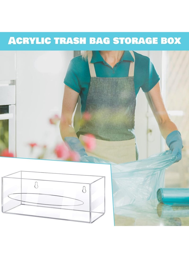 TPGP Trash Bag Dispenser Holder, Acrylic Garbage Bag Dispenser Roll Holder, Grocery Plastic Bag Dispenser, Wall Mount Single Side Loaded Trash Bag Organizer Storage Box Holder for Kitchen (10 x 4 x 4 Inch) - Image 4