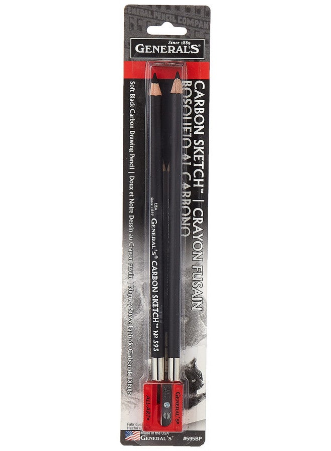 General Pencil Carbon Sketch Pencils 2/Pkg-#595-BP - Image 1