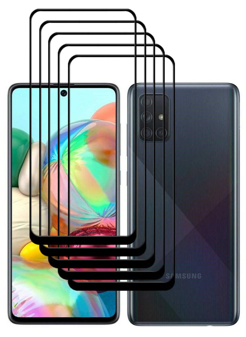 ACLIX 5 Pieces Antistatic ESD Dustproof Premium Quality High Definition Tempered Glass Screen Protector Designed For Samsung Galaxy A71 - Image 1