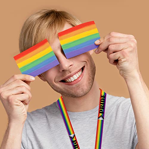 TOIcube 20PCS Pride Day Rainbow Love Lanyard Keychain - Gay LGBT Key Chain ID Badge Holder,with Swivel Hook - Image 3