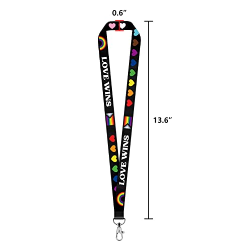 TOIcube 20PCS Pride Day Rainbow Love Lanyard Keychain - Gay LGBT Key Chain ID Badge Holder,with Swivel Hook - Image 4