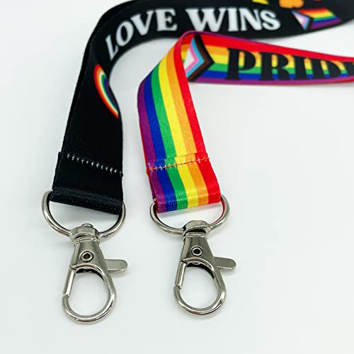 TOIcube 20PCS Pride Day Rainbow Love Lanyard Keychain - Gay LGBT Key Chain ID Badge Holder,with Swivel Hook - Image 5