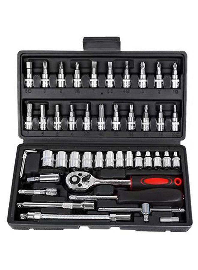 Sharpdo Auto Repair Tools 46-piece Set, Precision Hardware Repair Opening Set, Household Labor-saving Ratchet Wrench Tool Set, Suitable for Home/Repair Shop - Image 1