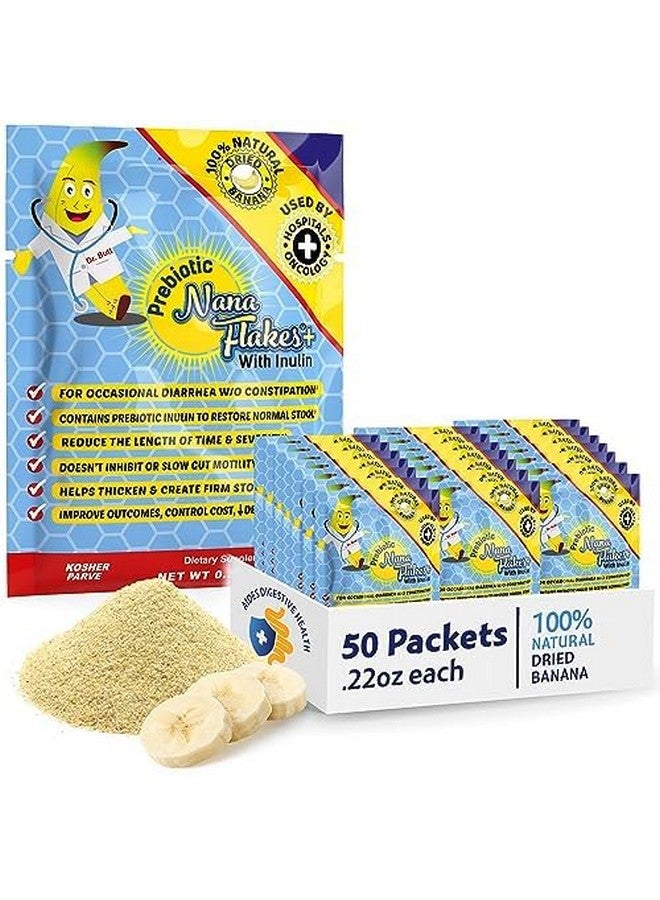 Nutritional Designs Nana Flakes Anti-Diarrheal Banana Powder, Ibs Relief & Heart Burn Remedy, 100% Pure Banana Flakes Medical Food - Prebiotic - Natural - High Protein & Fiber (50 Single-Serve Packs) - Image 1