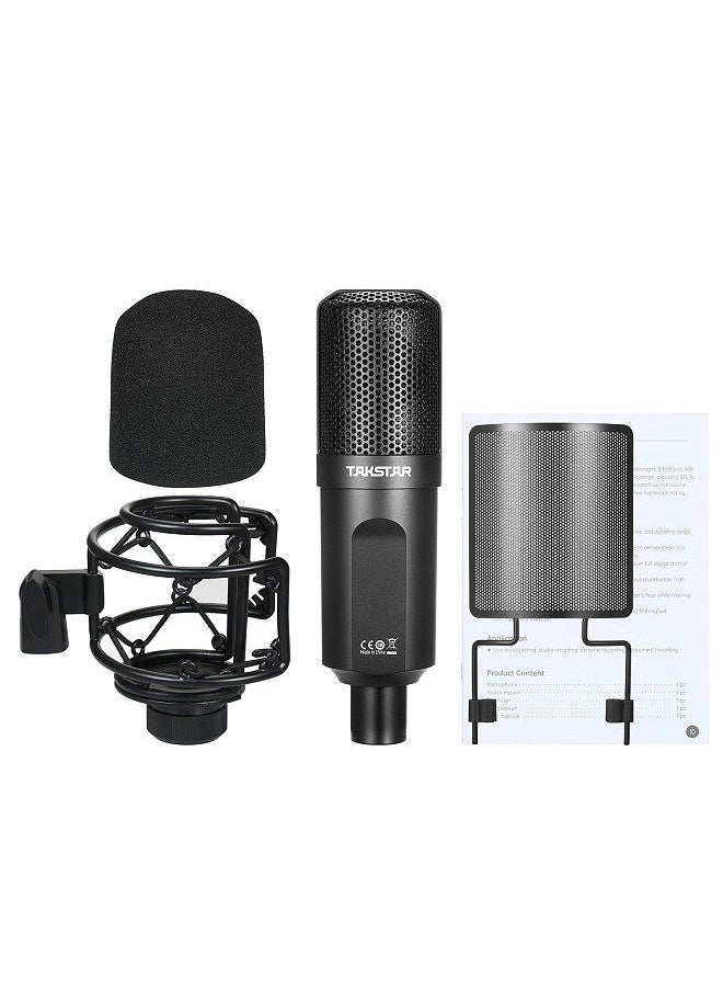 TAKSTAR - PC-K750 Professional Recording Microphone XLR Condenser Mic Unidirectional Cardioid Studio Mic with Shock Mount Pop Filter for Podcasting Live Streaming - Image 1