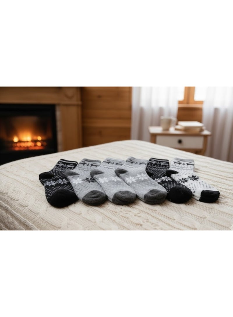 زوج من شربات شتوي للجنسين متعددة الألوان – خامة قطن ناعمة ومريحة – تصميمات عصرية بنقوش أنيقة – مناسبة للرجال والسيدات – دافئة ومثالية للاستخدام اليومي والخروج – ثبات لون وجودة عالية - Image 3