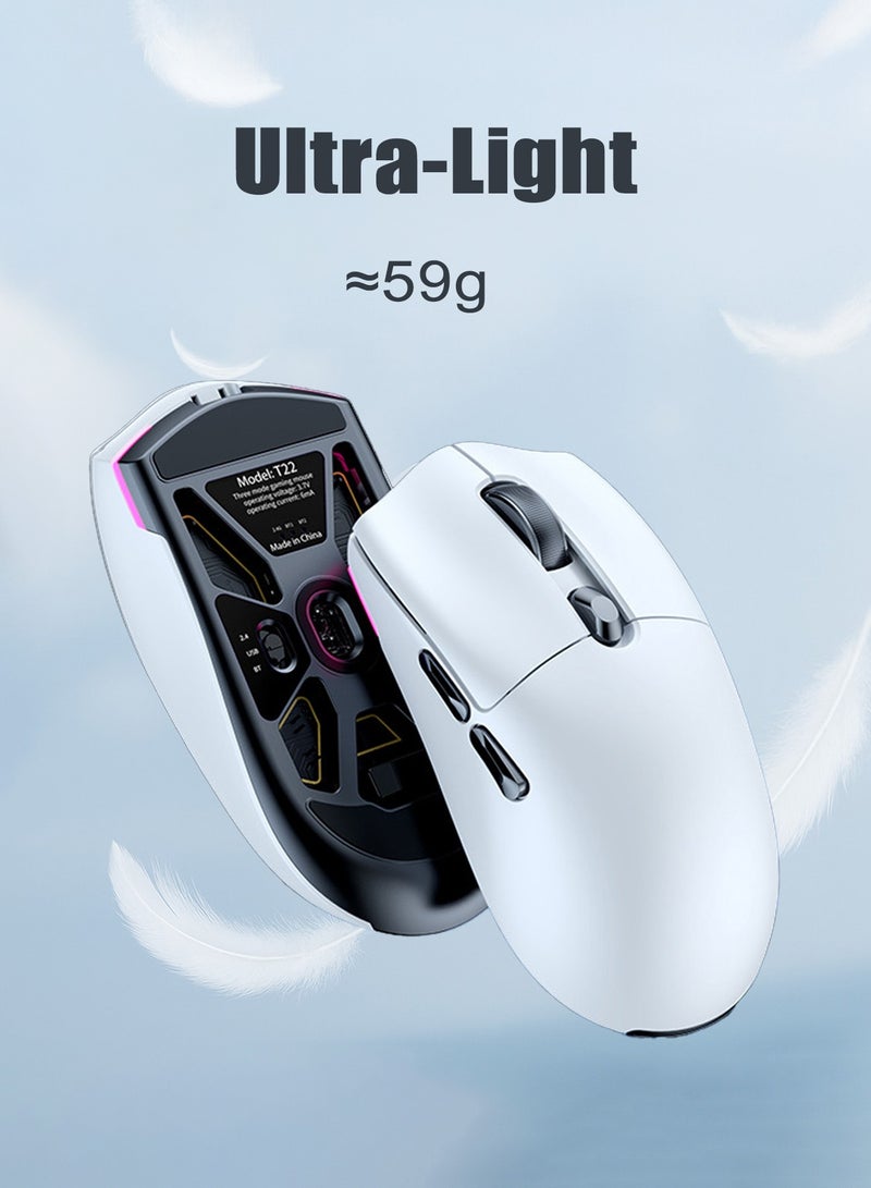 دراكلاو ماوس ألعاب لاسلكي، 12000 نقطة في البوصة، ثلاثي الأوضاع 2.4 جيجاهرتز/يو إس بي-سي/بلوتوث 5.3، ماوس ألعاب لاسلكي، 6 ماوس ألعاب قابلة للبرمجة، عمر بطارية 72 ساعة، فئران ألعاب قابلة لإعادة الشحن لأجهزة الكمبيوتر الشخصية، ماك، بلاي ستيشن 5، إكس بوكس ​​- أبيض - Image 3