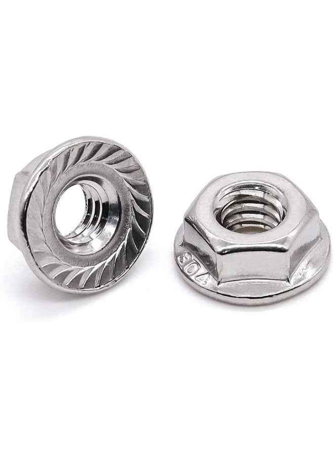 Poaker Stainless Steel Hex Flange Nuts Serrated Locknuts For Furniture Automotive And Civil Construction Vibration Resistant Durable Fasteners For Secure Long-Lasting Connections 6Mm 4 Pcs  - Image 3